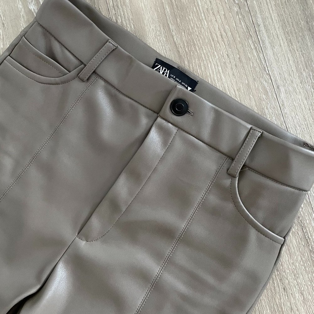 Zara Brown Faux Leather Pants